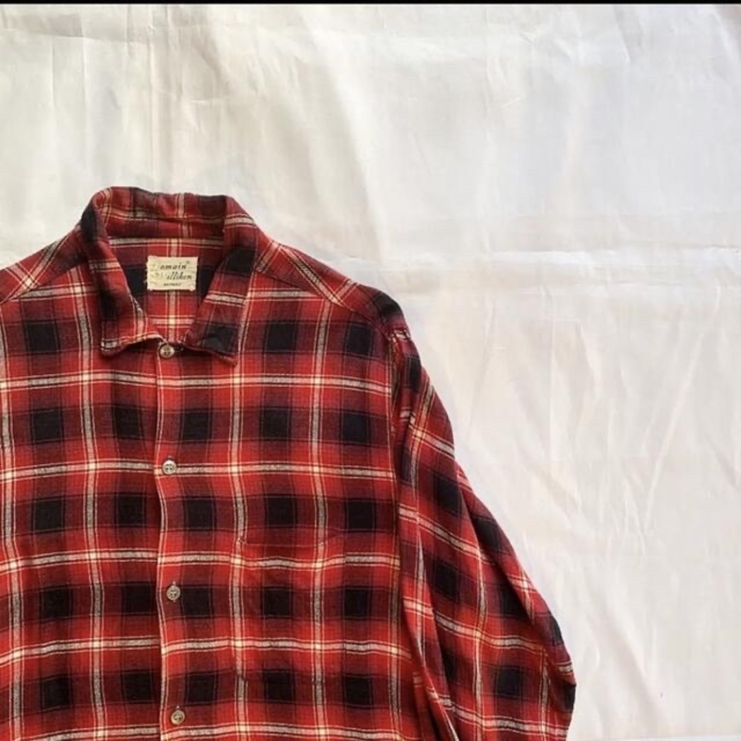 VINTAGE】オンブレ シャドーチェック ギャバジン レーヨンシャツ - シャツ