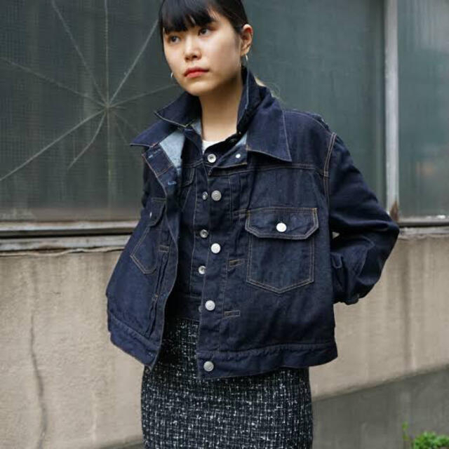 sacai サカイ 20SS レイヤードデニムジャケット ブラック-