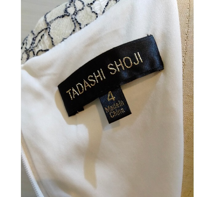 TADASHI SHOJI(タダシショウジ)のTadashi Shoji タダシショージ　モノトーンワンピース　4 レディースのワンピース(ひざ丈ワンピース)の商品写真