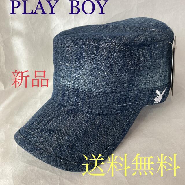 PLAYBOY(プレイボーイ)の新品入荷❣️人気PLAY BOYデニムワークキャップビンテージ加工 メンズの帽子(キャップ)の商品写真