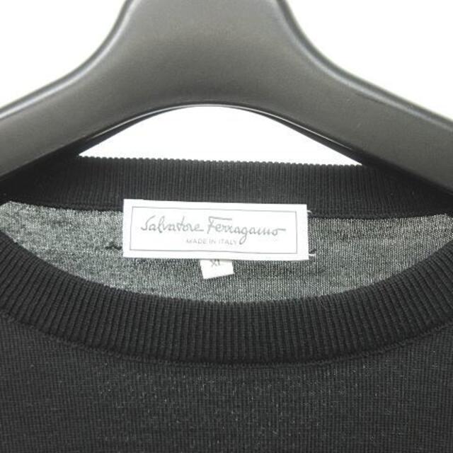 Salvatore Ferragamo(サルヴァトーレフェラガモ)のサルヴァトーレフェラガモ 美品  二ット  長袖 ショルダーパッチ  XL 黒  メンズのトップス(ニット/セーター)の商品写真