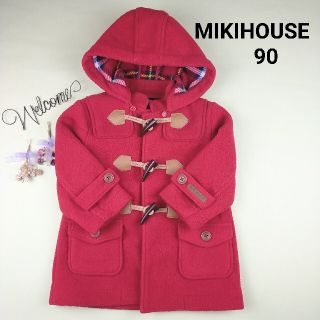 ミキハウス(mikihouse)のミキハウス チェック 赤 ダッフルコート 90(コート)