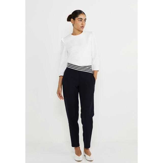 ボーダーズアットバルコニー♪CUFFED TOP WHITE レディースのトップス(カットソー(長袖/七分))の商品写真