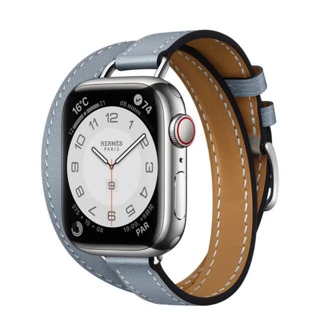 HERMES AppleWatch7 アトラージュ ドゥブルトゥール ブルーラン