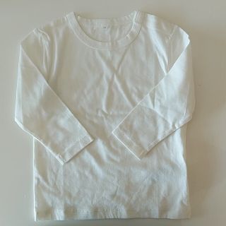 ムジルシリョウヒン(MUJI (無印良品))の【無印】長袖（白）90㎝(Tシャツ/カットソー)