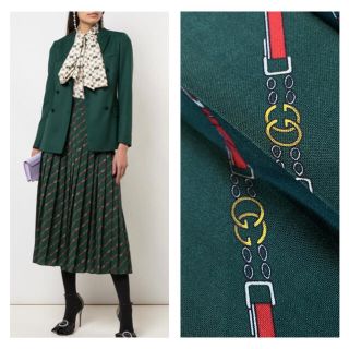 グッチ(Gucci)のGUCCI    グッチ　　GGホースビットプリント　ミモレ丈　スカート (ロングスカート)