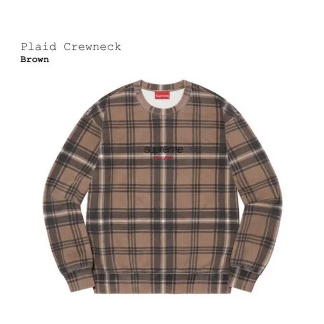 スウェットsupreme Plaid Crewneck XL