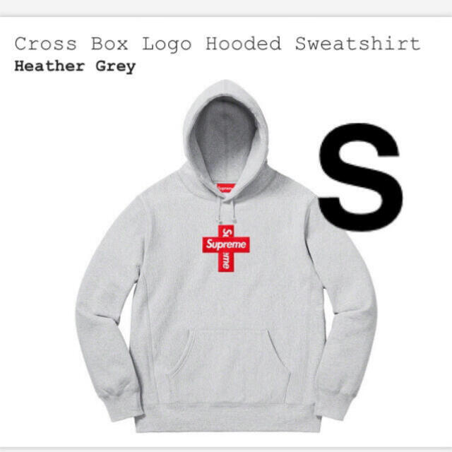 Supreme Cross Box Logo Hooded ティファニーHeatherGrey