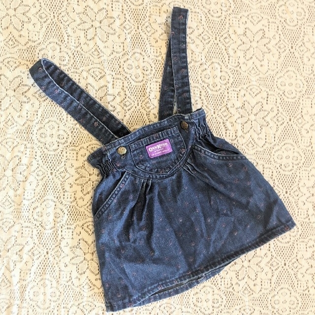 VINTAGE OSHKOSH ジャンパースカート 紫タグ 4T キッズ/ベビー/マタニティのキッズ服女の子用(90cm~)(ワンピース)の商品写真