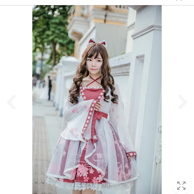 和風ドレス ロリータ ゴスロリ ゴシック スイート系 紅白色 コスプレ衣装 可愛