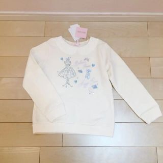 メゾピアノ(mezzo piano)の新品　メゾピアノバレエ柄トレーナー　襟　バレリーナ　トゥシューズ　120(Tシャツ/カットソー)