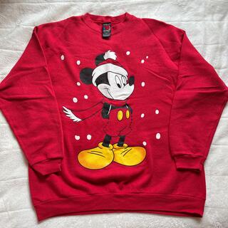 ディズニー(Disney)のミッキー Disney スウェット クリスマス 赤 (スウェット)
