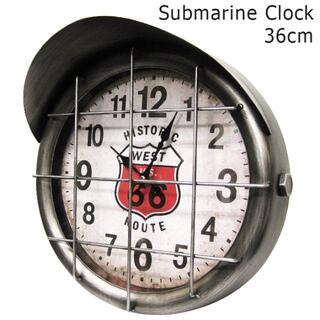 サブマリン クロック アンティークシルバー (潜水艦) 壁面 掛け時計 つや消し(掛時計/柱時計)