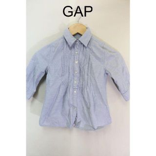 ギャップ(GAP)の匿名即日発GAP KIDSハートボタン半袖シャツ/USA古着ブルー120/6/7(ブラウス)