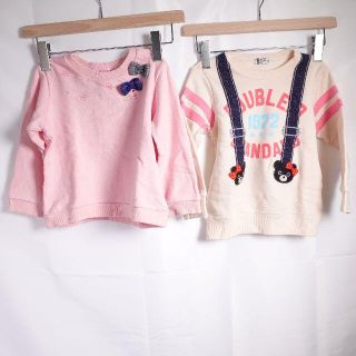 ミキハウス(mikihouse)のMIKIHOUSE　トレーナー　キッズ　ピンク/オフホワイト(Tシャツ/カットソー)