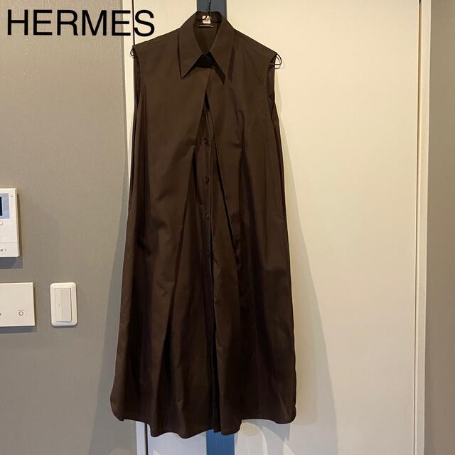 Hermes(エルメス)のHERMES  ノースリーブブラウス　ワンピース レディースのトップス(シャツ/ブラウス(半袖/袖なし))の商品写真