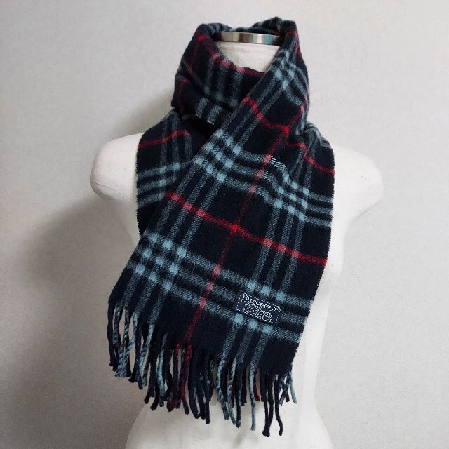 BURBERRY(バーバリー)の美品　バーバリー　カシミア チェックマフラー メンズのファッション小物(マフラー)の商品写真