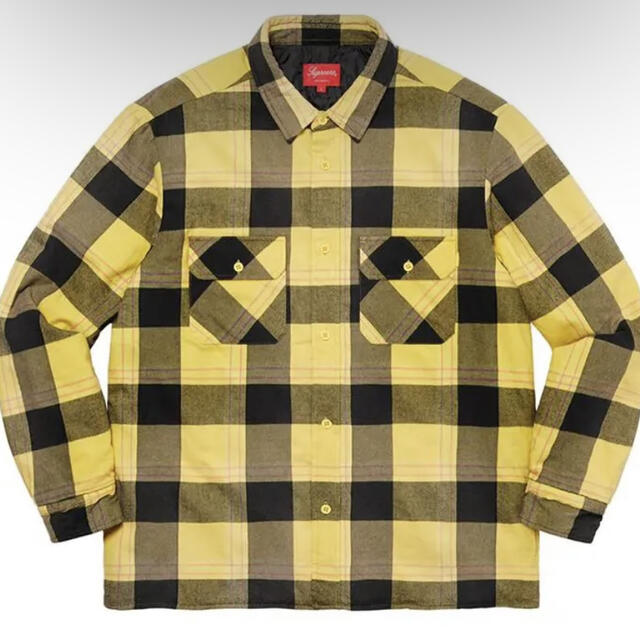 Supreme - Supreme Quilted Flannel Shirt Yellow Lの通販 by streat's ...