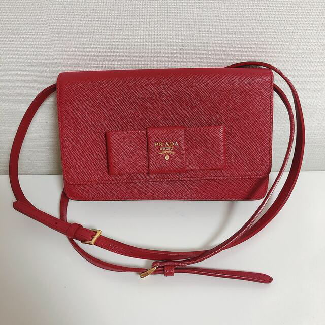 【美品】  PRADA / プラダ | 2wya サフィアーノレザー ウォレット ショルダーバッグ ポシェット | ブラック | レディース