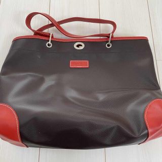 ロンシャン(LONGCHAMP)のロンシャン　茶×赤　トートバッグ(トートバッグ)