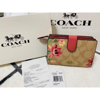 コーチ(COACH)のミルフィー様専用出品 COACH 二つ折り財布 ピンク 花柄(財布)