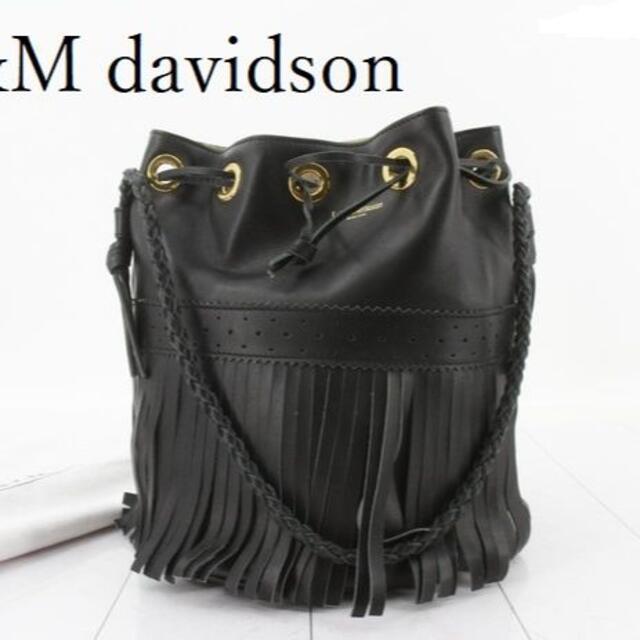 J&M davidson　カーニバルL　ショルダーバッグ　巾着　ブラック　レザー