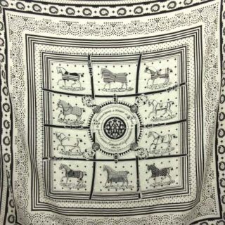 エルメス カレジェアン 140 馬着 スカーフ ショール カシミヤ シルク