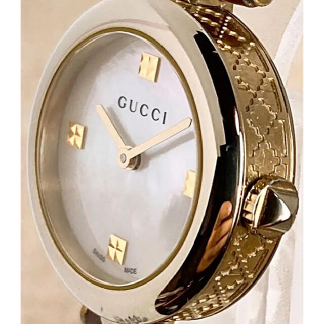 GUCCI 141.5 ディアマンティッシマ ホワイトシェル腕時計 GUCCI 141.5 ディアマンティッシマ ホワイトシェル腕時計