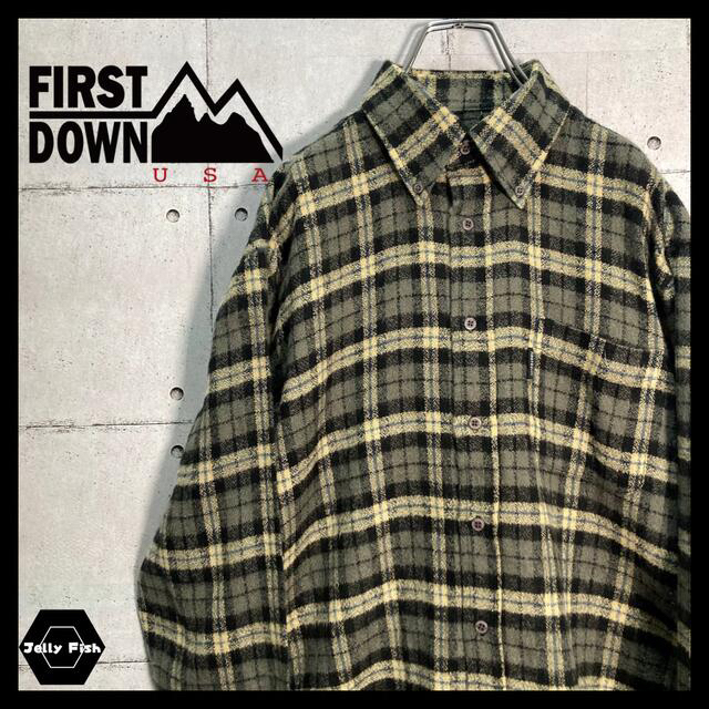 ART VINTAGE(アートヴィンテージ)の【はる様】FIRST DOWN/ファーストダウン 長袖 BD ネルシャツ L メンズのトップス(シャツ)の商品写真