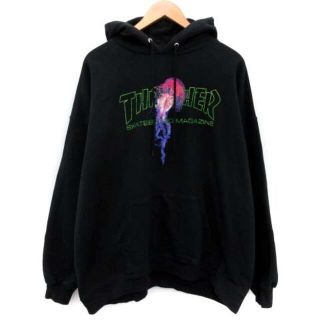 スラッシャー(THRASHER)のスラッシャー パーカー プルオーバー ロゴ プリント クラゲ XL 黒(パーカー)