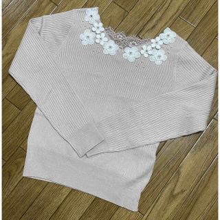 トッコ(tocco)の新品未使用☆トッコクローゼット☆お花ビジューニットトップス☆ssyk様コラボ(ニット/セーター)