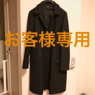 ジルサンダー(Jil Sander)の【美品】JILSANDER NAVY  ウール100%丸襟チェスターコート　(チェスターコート)