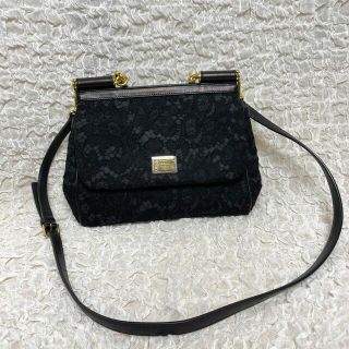 ドルチェアンドガッバーナ(DOLCE&GABBANA)の上品😊ブラックレースシシリー✨(ハンドバッグ)