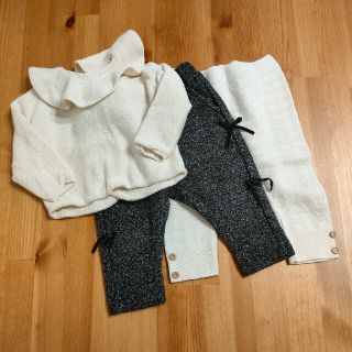 ザラ(ZARA)の【mi様専用】襟付きニット　ニットレギンス　長ズボン　3枚セット(ニット/セーター)