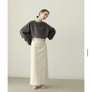 トゥデイフル(TODAYFUL)のlouren  highwaist pencil skirt  ivory  s(ロングスカート)