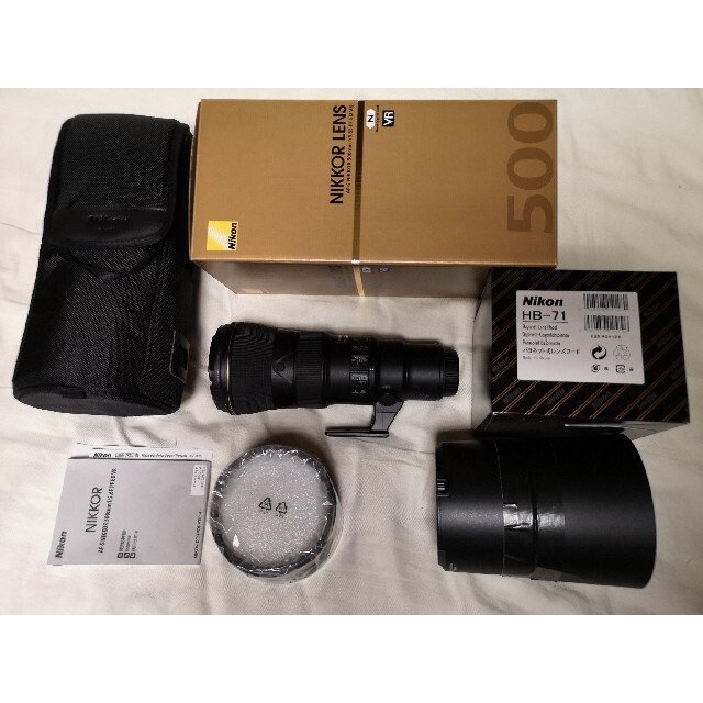 カメラNikon AF-S 500mm f/5.6 E PF ED VR 美品フード改