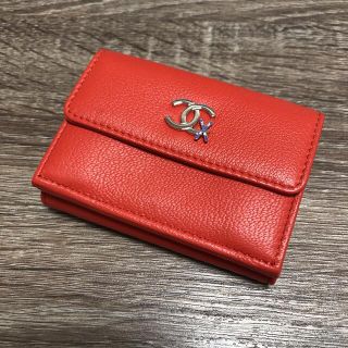 シャネル(CHANEL)の美品　シャネル　スキー柄　三つ折り財布　レザー(財布)