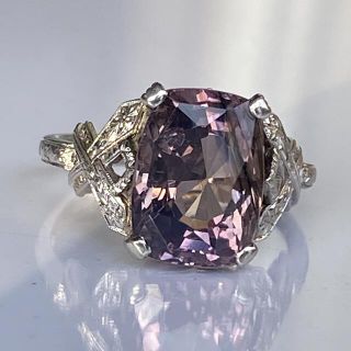 　レトロ　大きな天然サファイア4.90ct リング(リング(指輪))