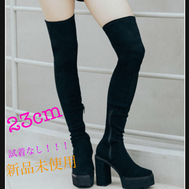 GRL - チャンキーヒールニーハイブーツ[gd1174]23cmの通販 by