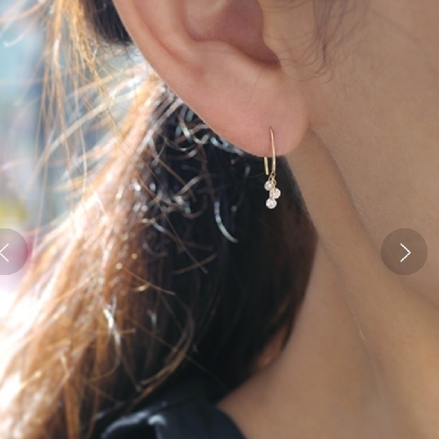 AHKAH - 【anq.】K18k・0.3ct 6石レーザーホールダイヤモンド ピアス