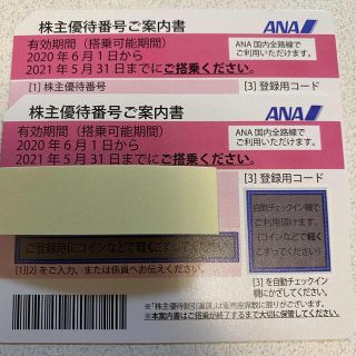 エーエヌエー(ゼンニッポンクウユ)(ANA(全日本空輸))のANA 全日空 株主優待券 2枚(ショッピング)