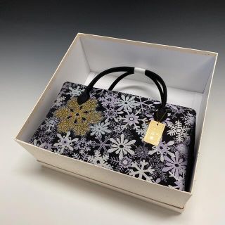 大人気‼️雪の結晶柄‼️新品未使用 ‼️京都 西陣 正絹生地使用 利休バッグ