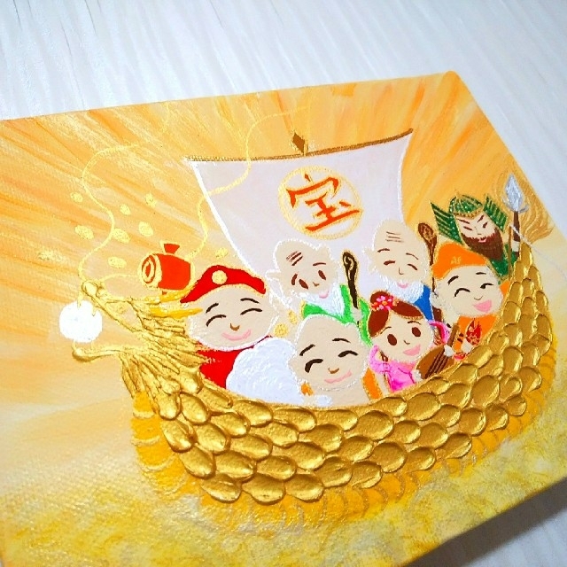 風水開運縁起物絵画*金の龍舟七福神~金雲海~福徳円満 金運 風水開運縁起物絵画*金の龍舟七福神~金雲海~福徳円満 金運