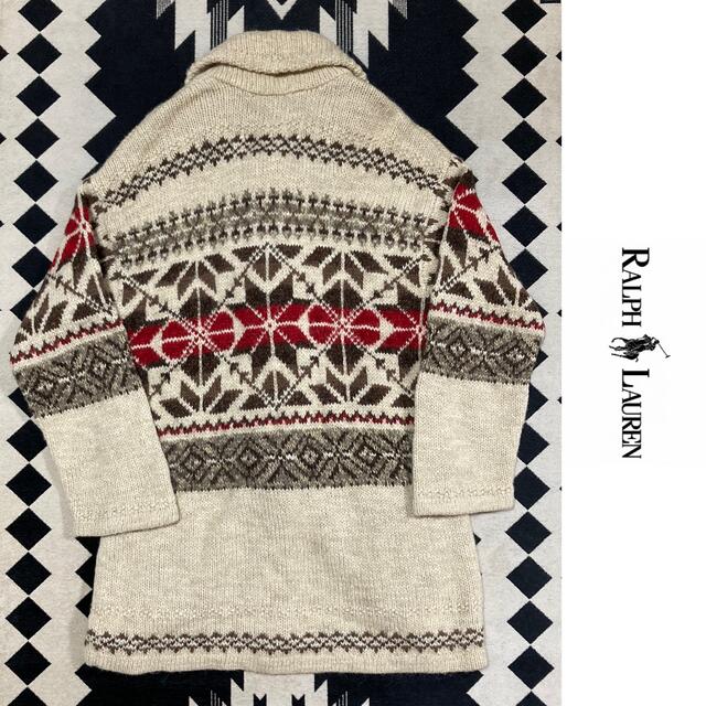 90s ラルフローレン ニットダッフルコート ネイティブ ヴィンテージ
