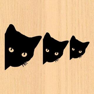 ウォールステッカー 猫 ネコ ねこ 黒猫 ver5(その他)
