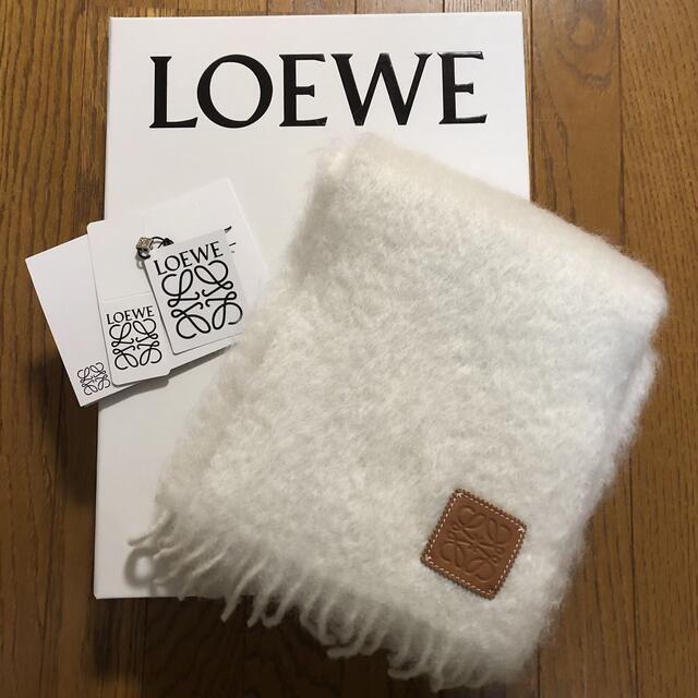 LOEWE ロエベ　モヘアマフラー白