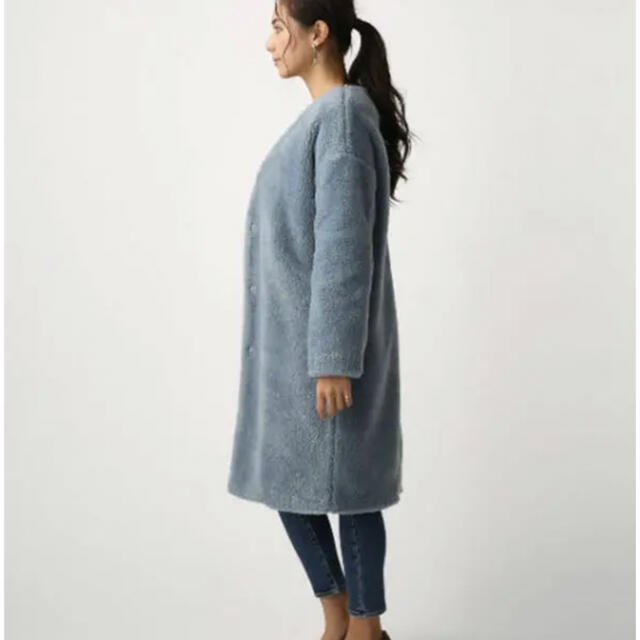 AZUL by moussy(アズールバイマウジー)のAZUL by moussy アウター ショートボアVコート  値下げ レディースのジャケット/アウター(ロングコート)の商品写真