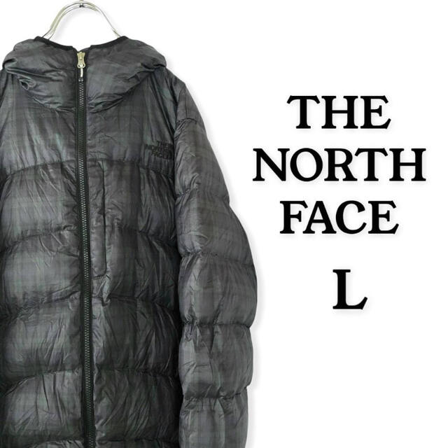 THE NORTH FACE(ザノースフェイス)の ザノースフェイス ダウンジャケット グリーン系チェック サイズ 刺繍ロゴ  メンズのジャケット/アウター(ダウンジャケット)の商品写真