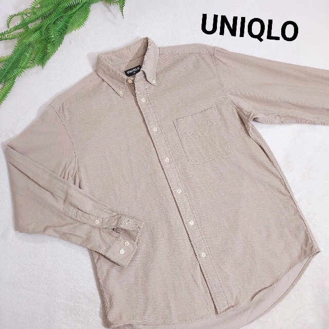 UNIQLO(ユニクロ)のUNIQLO コーデュロイ長袖ボタンダウン シャツ M ベージュ 79738 メンズのトップス(シャツ)の商品写真