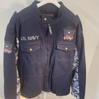 US NAVY ジャケット　デジタルカモ　米軍　刺繍ジャケット(ミリタリージャケット)